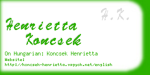 henrietta koncsek business card